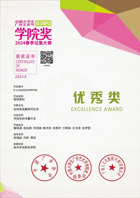 喜报|我院师生获中国大学生广告艺术节学院奖