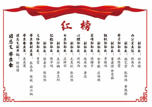智能创意学院第六届团总支学生会新干部名单